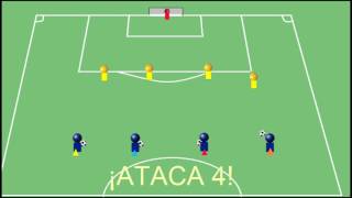 Ejercicio táctico defensivo fútbol base [upl. by Elakram]