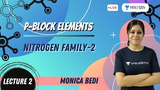 CBSE Class 12 PBlock ElementsL2  Nitrogen Family2  Unacademy Class 11 amp 12  Monica Bedi [upl. by Yemerej]