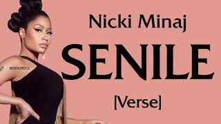 Nicki Minaj  SENILE Verse  Lyrics sky dweller check tiktok helicopter pad [upl. by Nixon]