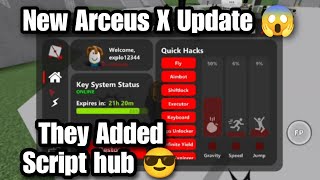 ARCEUS X V3 Latest Update They Added A Script Hub 😎 [upl. by Hoeve]