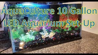 AquaCulture Aquarium 10 Gallon Unboxing amp Setup [upl. by Ecnal]