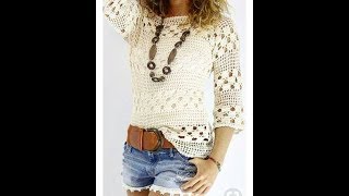 BLUSA BLANCA TEJIDA FACIL Y RAPIDO A CROCHET PARTE 1 [upl. by Xeno]