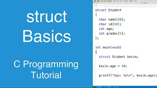 struct Basics  C Programming Tutorial [upl. by Ellatnahc]