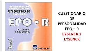 EPQ  R CUESTIONARIO PERSONALIDAD [upl. by Anibur]