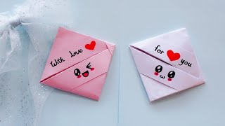 Easy Valentines Origami Envelope  DIY Letter Folding Ideas  Easy origami Note Folding Fun Crafts [upl. by Gnek]