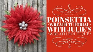 How to Make a Poinsettia Wreath  Poinsettia Flower  Christmas Wreath Tutorial [upl. by Gerhardt161]