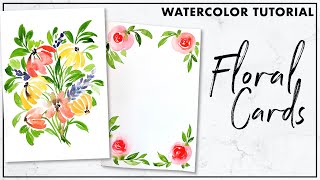 Easy and Quick Floral Watercolor Cards [upl. by Converse]