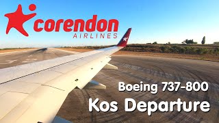 Corendon Airlines Boeing 737800  Takeoff at Kos Airport [upl. by Bagley]