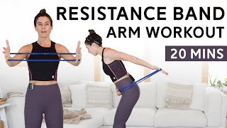 Resistance Band Arm Workout  Triceps Biceps Shoulders [upl. by Suaeddaht194]