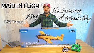 Eflite T28 Trojan 11m Unboxing Assembly amp Maiden flight [upl. by Renata408]