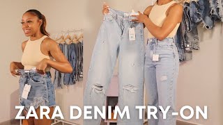 TryOn Haul Zara Denim  Jeans Shorts amp MORE  Styling Tips Comfortability Etc [upl. by Noyahs439]