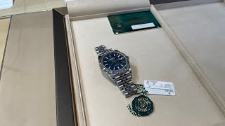 Buying a Rolex Datejust 41mm Ref 126334 Blue Dial straight from the Authorised Dealer [upl. by Elbart]