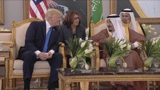 President Trump arrives in Saudi Arabia [upl. by Iolande496]