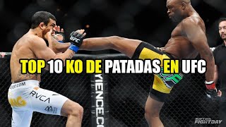 TOP 10 MEJORES KO DE PATADAS EN UFC [upl. by Gildea]