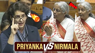 War Of Words Between Priyanka Gandhi Vs Nirmala Sitharaman In Lok Sabha  Congress Vs BJP News Buzz [upl. by Nine297]