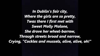 MOLLY MALONE Cockles and Mussels In Dublins Fair City Ireland IRISH folk song words lyrics text [upl. by Niatsirk102]