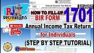 How to fillup BIR form 1701 2021 Annual Income Tax Return for Individuals using eBIRForms 79 [upl. by Nohsram]