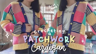 🌼 crocheting a patchwork cardigan for the first time 🌼 [upl. by Jobyna]