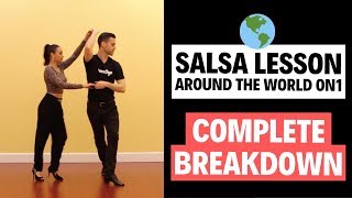 Salsa On 1  Intermediate Salsa Lesson  Around The World FULL BREAKDOWN  TheDanceDojocom [upl. by Pazia]