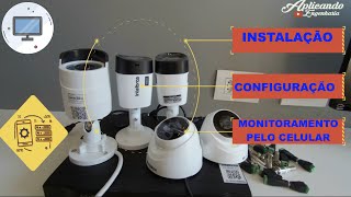 Como Instalar e configurar de DVR Intelbras e monitoramento pelo celular  CAMERA IP [upl. by Aydni]