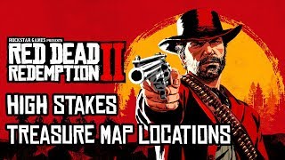 Red Dead Redemption 2  High Stakes Treasure Map Locations amp Solutions RDR2 [upl. by Perce]