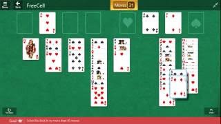 Windows 10 Anniversary  FreeCell Expert Solve the deck in no more than 95 moves [upl. by Koeninger]