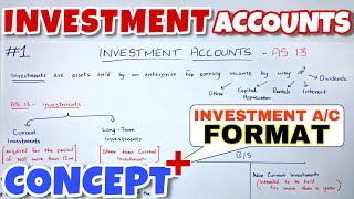 1 Investment Accounts  Concept amp Format  CA INTER  By Saheb Academy [upl. by Vanden]