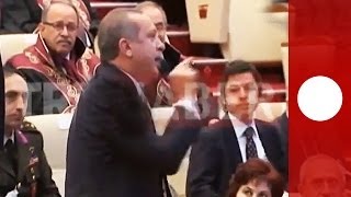 Video Angry Erdogan lashes out during speech by top lawyer in Turkey [upl. by Uos]