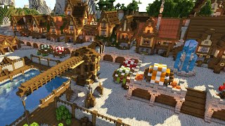 Minecraft Timelapse  Medieval Town and Port [upl. by Inwat729]