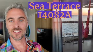 Scarlet Lady Sea Terrace Room Tour 14082A  Virgin Voyages [upl. by Diahann]