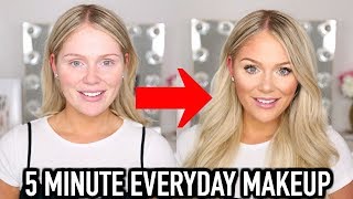 5 MINUTE EVERYDAY MAKEUP TRANSFORMATION  GET READY WITH ME [upl. by Refinaj]