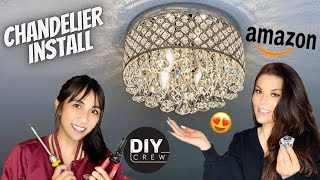 DIY Installing A Crystal Chandelier [upl. by Hsemin282]