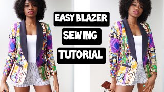 How to sew a Blazer Jacket  Shawl Collar Jacket  DIY How to cut and sew a blazer jacket [upl. by Anabella483]