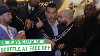 Artem Lobov vs Paulie Malignaggi Face Off Malignaggi Spits at Lobov [upl. by Bloomer]