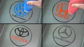 Car Brand Logos Pancake art  Volkswagen Honda Toyota Mercedes Benz [upl. by Bogosian]