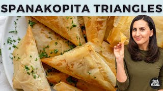 Easy Spanakopita  Traditional Feta amp Spinach Appetizer [upl. by Aneala]