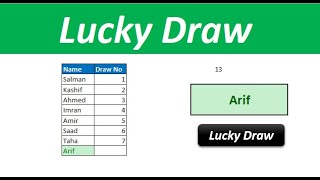 How to create a lucky draw program in excel [upl. by Eiduam]