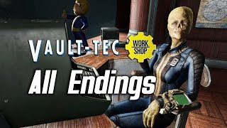 Fallout 4 VaultTec DLC  All Endings [upl. by Russon]