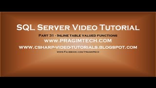 Inline table valued functions in sql server Part 31 [upl. by Nos]