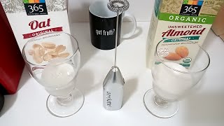 Oat Milk vs Almond Milk part 2 Frothing Test [upl. by Derfiniw]