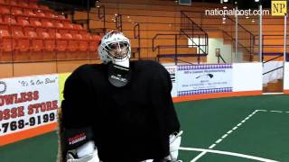 Pat Campbell gives Lacrosse goaltending tips [upl. by Garibald]