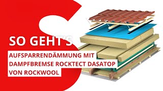 Aufsparrendämmung mit Dampfbremse RockTect Dasatop  ROCKWOOL [upl. by Gladys933]