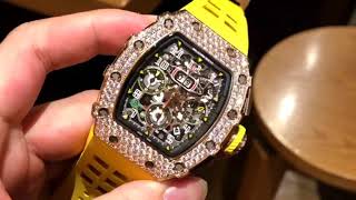 Richard Mille Chrono Flyback WHITE Diamonds dial  RM1103 RG [upl. by Notnad766]