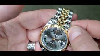 2019 ROLEX DATEJUST 41 WIMBLEDON DIAL TWO TONE REVIEW [upl. by Nylcoj162]