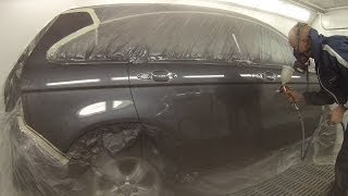 How to Spray Paint a Car Basecoat Clear Coat [upl. by Akiehs]