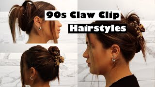 FIVE DIFFERENT 90s CLAW CLIP HAIRSTYLES  EASY TUTORIAL♡ [upl. by Leavy803]