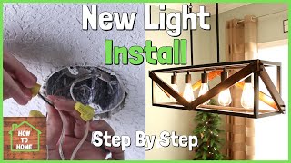 How To Install a Hanging Light Fixture  Dining Room Light Fixture [upl. by Ggerg]