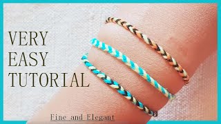 How to make easy bracelets with strings CraftsEasy [upl. by Mcgill]