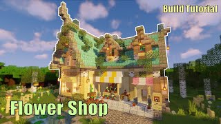 Minecraft Cottagecore Flower Shop  Aesthetic Build Tutorial [upl. by Atiekahs915]