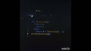 Factorial program in PYTHON 👍👍 [upl. by Piero90]